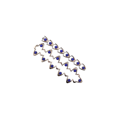318 - Arne Johansen - A 1970s Danish modernist 925 sterling silver necklace and bracelet set. The necklace... 