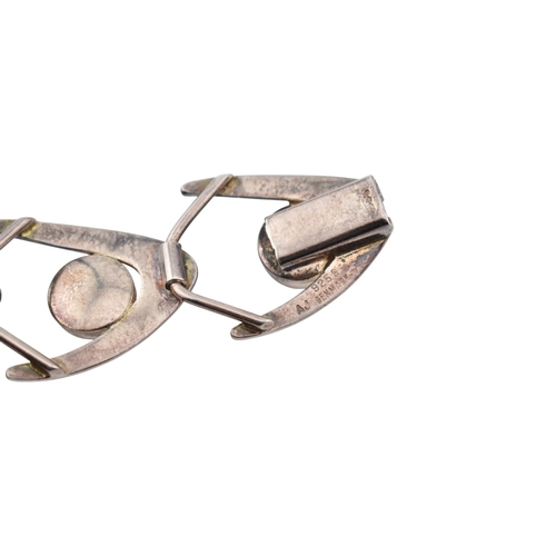 318 - Arne Johansen - A 1970s Danish modernist 925 sterling silver necklace and bracelet set. The necklace... 