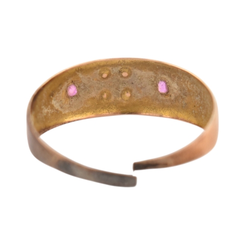 321 - A Victorian 19th century hallmarked 15ct gold ring band ring. Hallmarked Birmingham 1876. AF. Weight... 