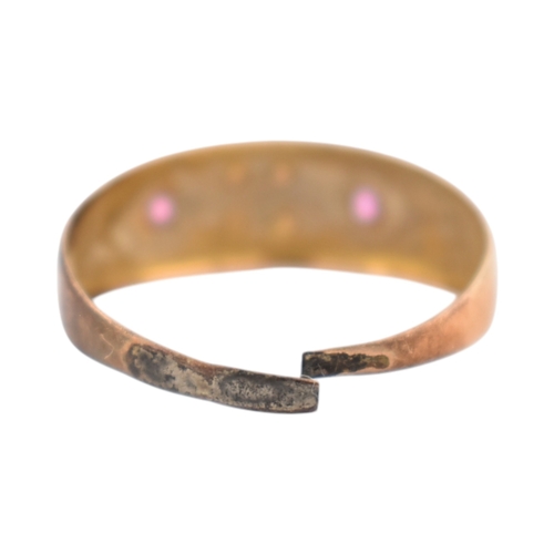 321 - A Victorian 19th century hallmarked 15ct gold ring band ring. Hallmarked Birmingham 1876. AF. Weight... 