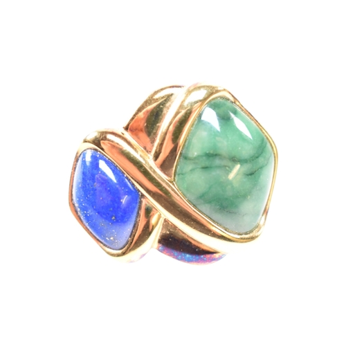 322 - A collection of Kai Yin Lo silver gilt and gem-set earrings and a brooch pin. Including a three ston... 