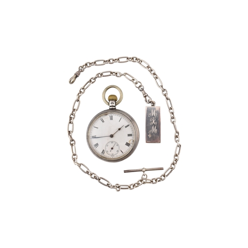 323 - An Edwardian hallmarked silver open-faced Waltham Mass pocket watch with serial number 11569938. The... 