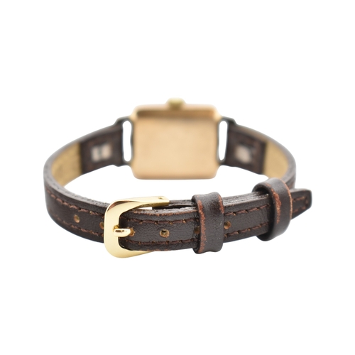 330 - A hallmarked 9ct gold JW Benson of London ladies wristwatch. Silvered dial with Arabic numbers. Hall... 