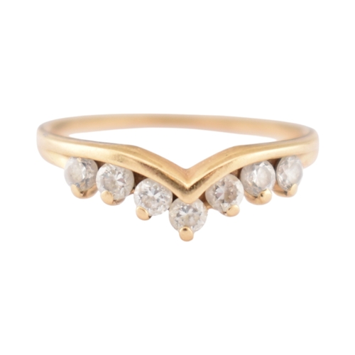 331 - A 14ct gold Diamonique CZ stacking ring. The ring in three parts all set with CZ. Stamped CZ DQ 14k.... 