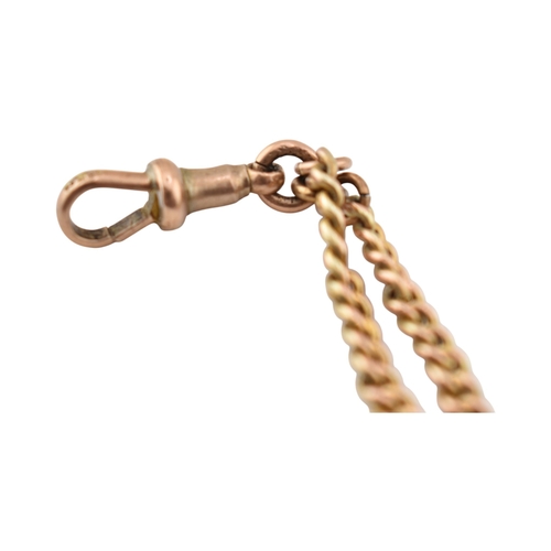 340 - A 9ct gold Albert watch chain. T bar and chain marked 9c 375 9. Weight 11.8g. Measures 49cm.