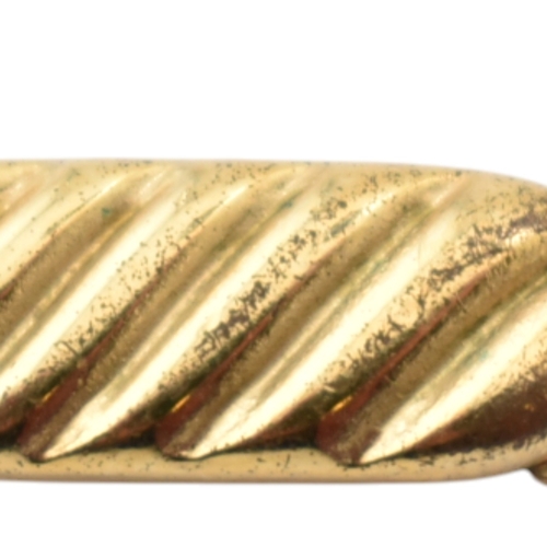 345 - A 9ct gold and baroque pearl necklace. Weight 25g. Measures 42cm. Together with a simulated black pe... 