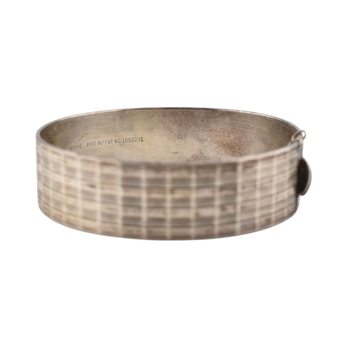 359 - A 1970s Maylin products hallmarked silver bangle together with silver panel bracelet. Hallmarked Lon... 