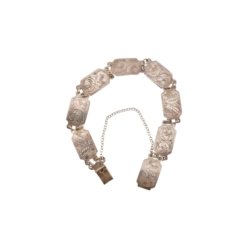 359 - A 1970s Maylin products hallmarked silver bangle together with silver panel bracelet. Hallmarked Lon... 