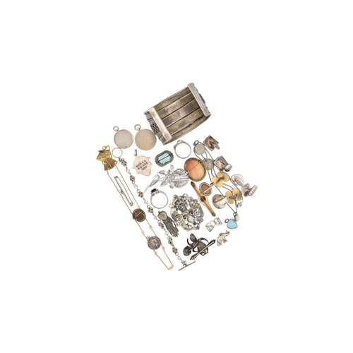 360 - Assorted jewellery to include cufflinks - including Pinks, silver flower brooch pins, rings, heart p... 