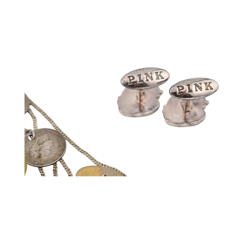 360 - Assorted jewellery to include cufflinks - including Pinks, silver flower brooch pins, rings, heart p... 