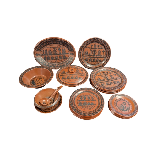 102 - Scottie Wilson for Royal Worcester - 1960s ceramic dinner service in the Birds and Fishes pattern. F... 