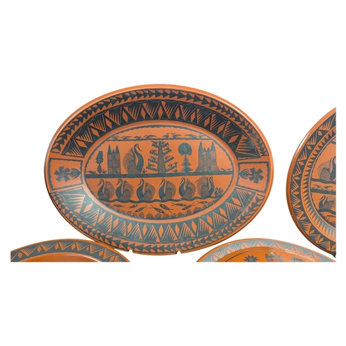 102 - Scottie Wilson for Royal Worcester - 1960s ceramic dinner service in the Birds and Fishes pattern. F... 