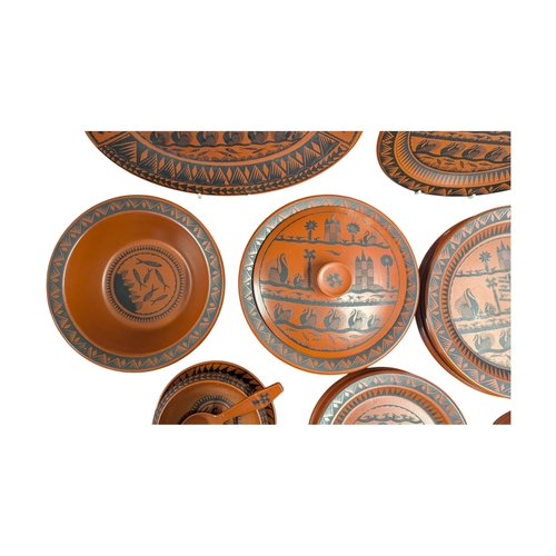 102 - Scottie Wilson for Royal Worcester - 1960s ceramic dinner service in the Birds and Fishes pattern. F... 