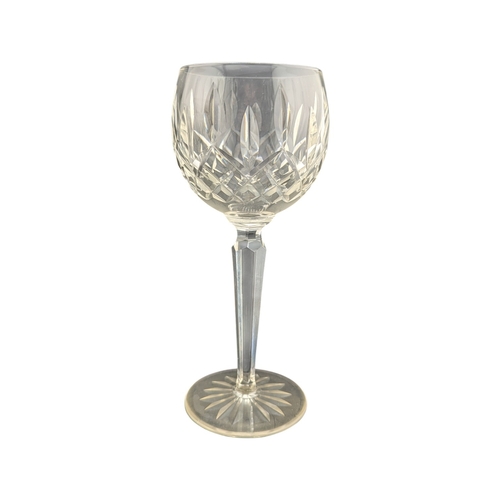62 - Waterford, Ireland - A set of six mid 20th century Waterford Irish crystal cut glass wine glasses. E... 