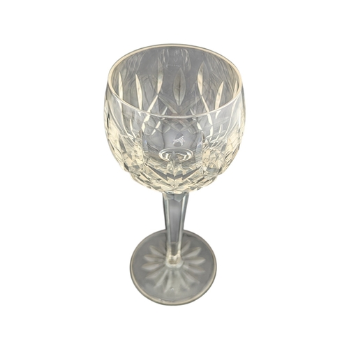 62 - Waterford, Ireland - A set of six mid 20th century Waterford Irish crystal cut glass wine glasses. E... 