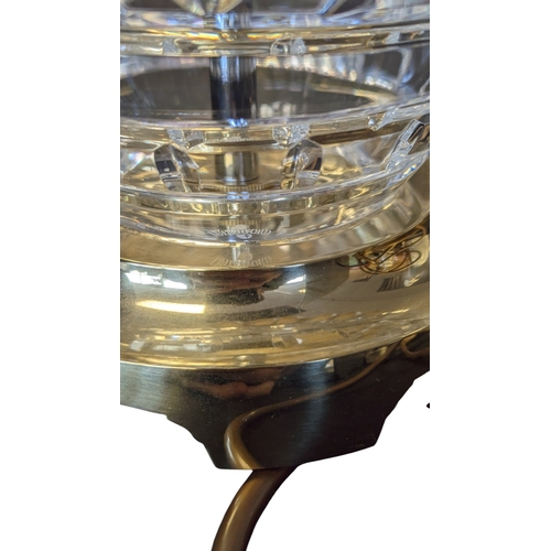 73 - Waterford Crystal - A vintage 20th century Waterford Crystal Kent Accent pattern table lamp having a... 