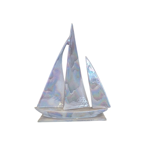 81 - John Bourdeaux Pottery - Two contemporary nautical interest ceramic sculptures. Comprising of a ligh... 