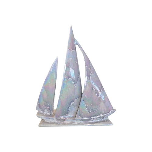 81 - John Bourdeaux Pottery - Two contemporary nautical interest ceramic sculptures. Comprising of a ligh... 