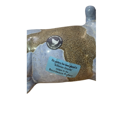 82 - John Bourdeaux Pottery - Eight contemporary ceramic Hippo sculptures. Comprising of two larger hippo... 