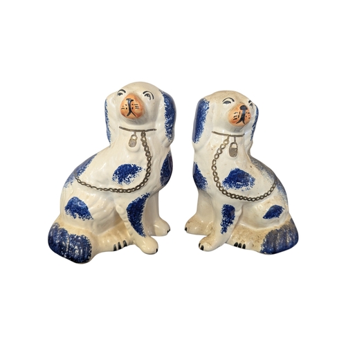 93 - Collection of six 20th century vintage ceramic Staffordshire dogs. Comprising of three pairs, includ... 