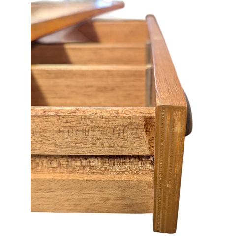 612 - Jentique Furniture - Mid century teak wood sideboard credenza. The small proportion body with end cu... 