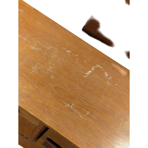 612 - Jentique Furniture - Mid century teak wood sideboard credenza. The small proportion body with end cu... 