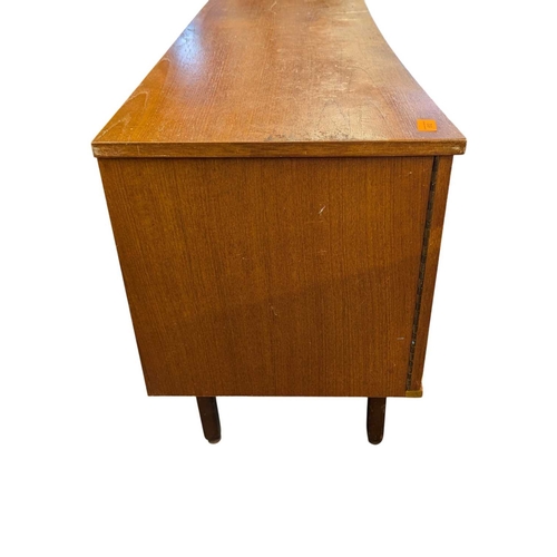 612 - Jentique Furniture - Mid century teak wood sideboard credenza. The small proportion body with end cu... 