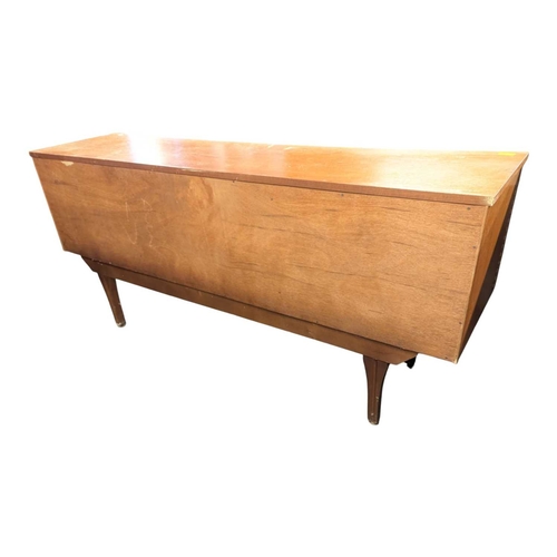 612 - Jentique Furniture - Mid century teak wood sideboard credenza. The small proportion body with end cu... 
