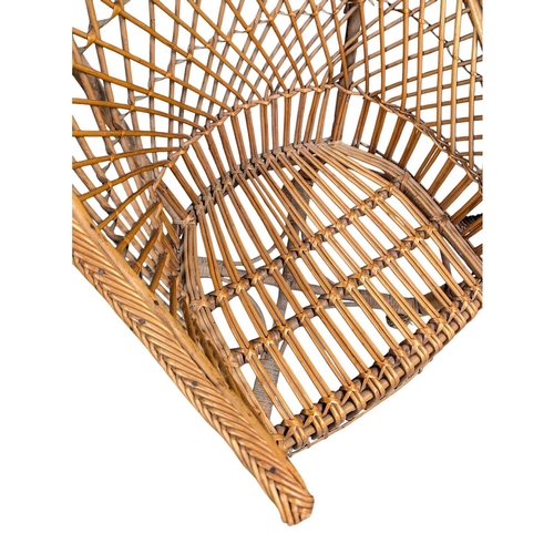 617 - Italian Modern Design 0 Two vintage 20th century rattan / wicker cane hoop back conservatory oranger... 