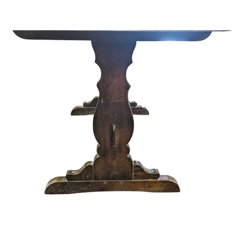 618 - Ercol Furniture, High Wycombe - A vintage 20th century golden dawn elm dining table. Large plank rec... 