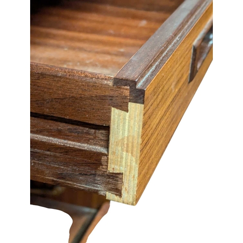 629 - White & Newton Furniture - Vintage mid 20th century teak dressing table. Knee hole centre flanke... 