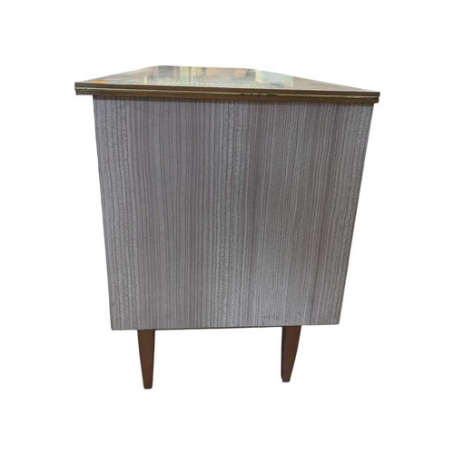 633 - Beautility Furniture - A vintage 20th century Formica sideboard credenza. Chequered formica design t... 