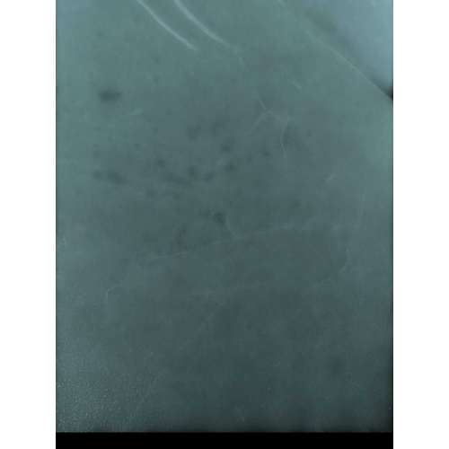 639 - A vintage Art Deco style painted cocktail / drinks portable bar. In a matt green finish, with a fold... 