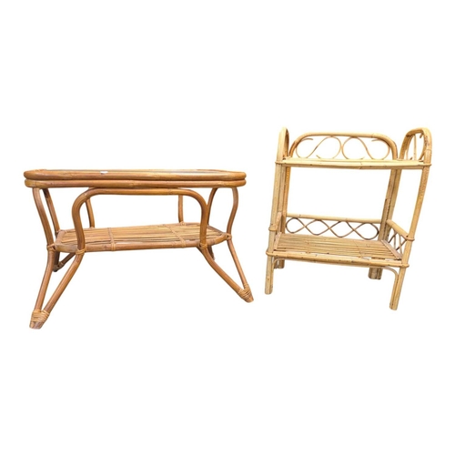647 - British Modern Design - Two vintage 20th century bamboo pieces. Inlcuding coffee occasional table an... 
