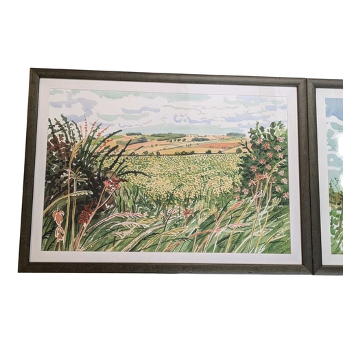 654 - After David Hockney - Three contemporary David Hockney prints to include the 'A Gap in the Hedgerow'... 