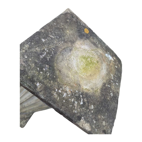 985 - Two vintage 20th century composite stone Corinthian column garden pedestal plant stand. Varying size... 