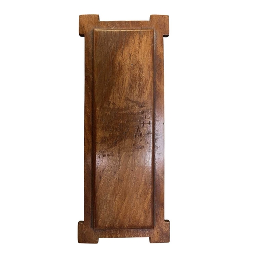 139 - An Arts & Crafts early 20th century walnut jewellery casket box in the form of a coffer chest. A... 