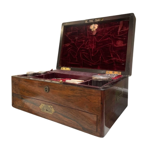 160 - Thomas Woolfield of Liverpool - a 19th century William IV rosewood vanity/dressing travel case. The ... 