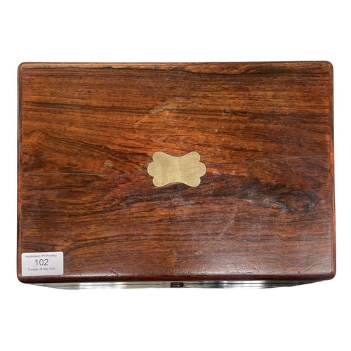 160 - Thomas Woolfield of Liverpool - a 19th century William IV rosewood vanity/dressing travel case. The ... 