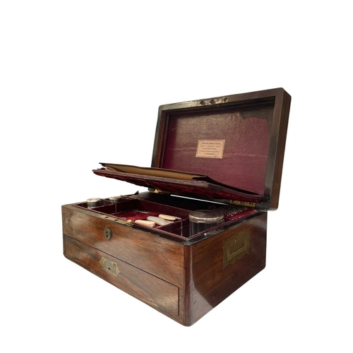 160 - Thomas Woolfield of Liverpool - a 19th century William IV rosewood vanity/dressing travel case. The ... 