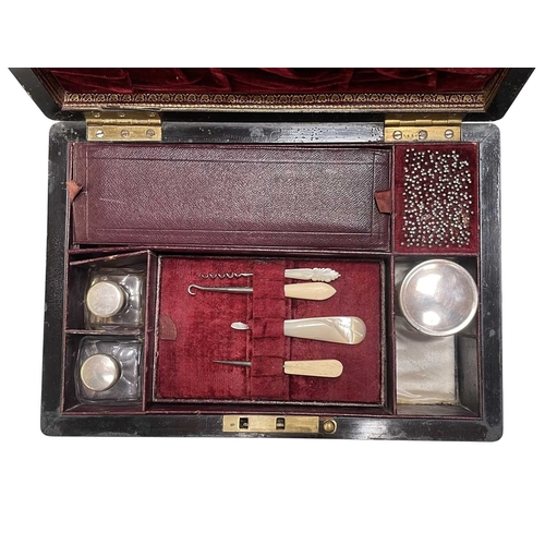 160 - Thomas Woolfield of Liverpool - a 19th century William IV rosewood vanity/dressing travel case. The ... 