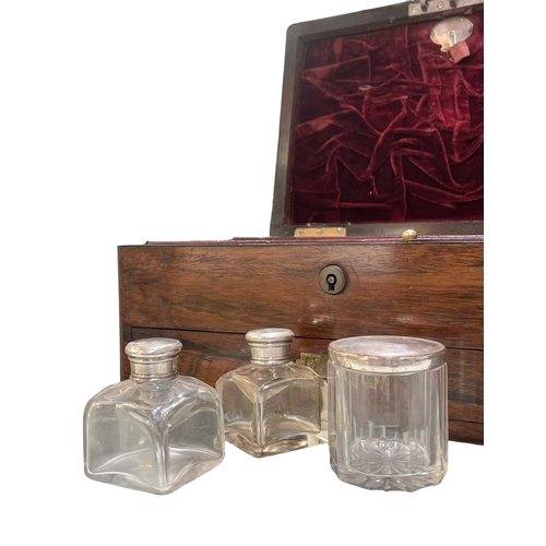 160 - Thomas Woolfield of Liverpool - a 19th century William IV rosewood vanity/dressing travel case. The ... 