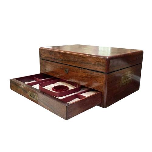 160 - Thomas Woolfield of Liverpool - a 19th century William IV rosewood vanity/dressing travel case. The ... 