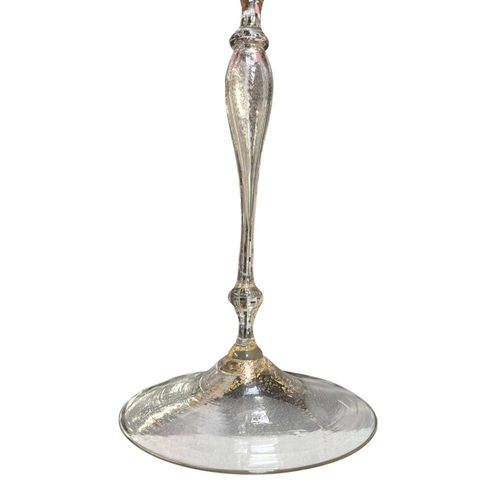 161 - A 19th century Italian Venetian hand-blown glass chalice glass. The gold glass depicts a decorative ... 