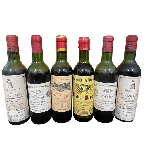 183 - A collection of six French vintage red wine half bottles from the regions of Pauillac, St. Emilion, ... 