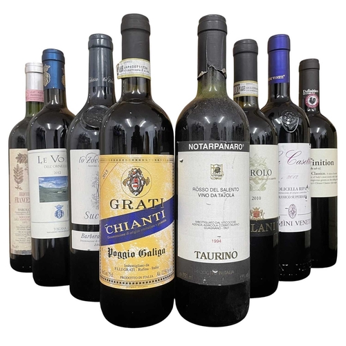 185 - An assortment of eight Italian red wine bottles. The lot to include a 2015 Grati Chianti Poggio Gali... 