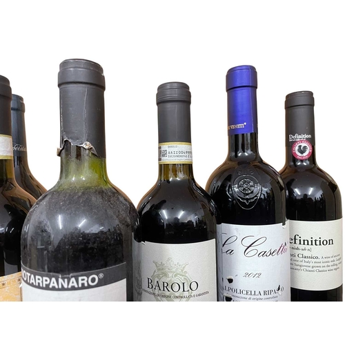 185 - An assortment of eight Italian red wine bottles. The lot to include a 2015 Grati Chianti Poggio Gali... 