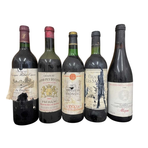 188 - A collection of ten vintage 1980s and 1990s French red wine bottles. The lot to include a Grand Vin ... 