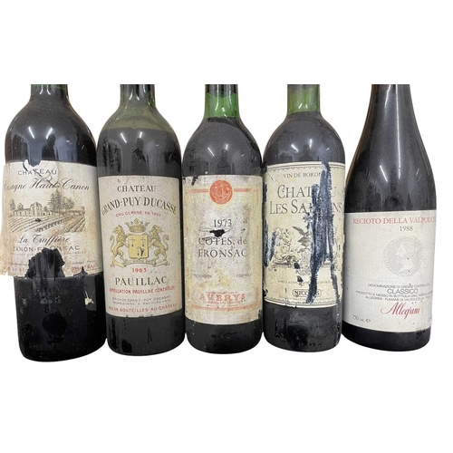 188 - A collection of ten vintage 1980s and 1990s French red wine bottles. The lot to include a Grand Vin ... 