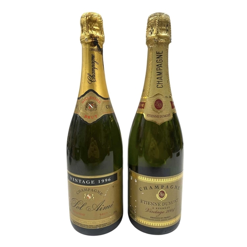 197 - Two bottles of vintage French Champagne. To include a vintage 1996 Pol Aime Millesime Brut Champagne... 